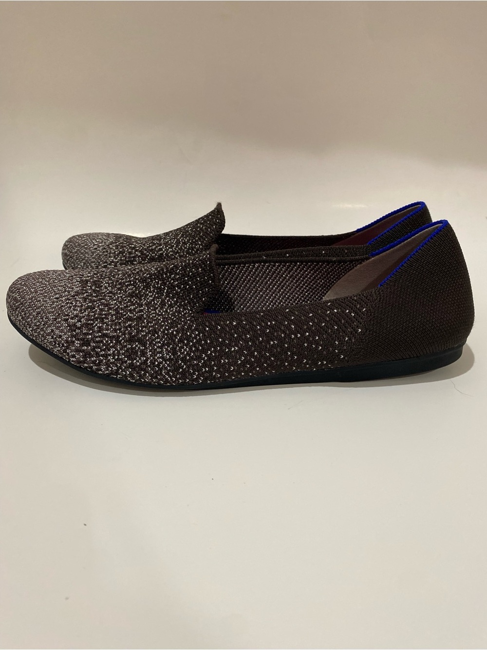 Rothy’s The Loafer Shoes Twilight Metallic Ombré Slip On  Dark Brown Knit - Picture 3 of 7